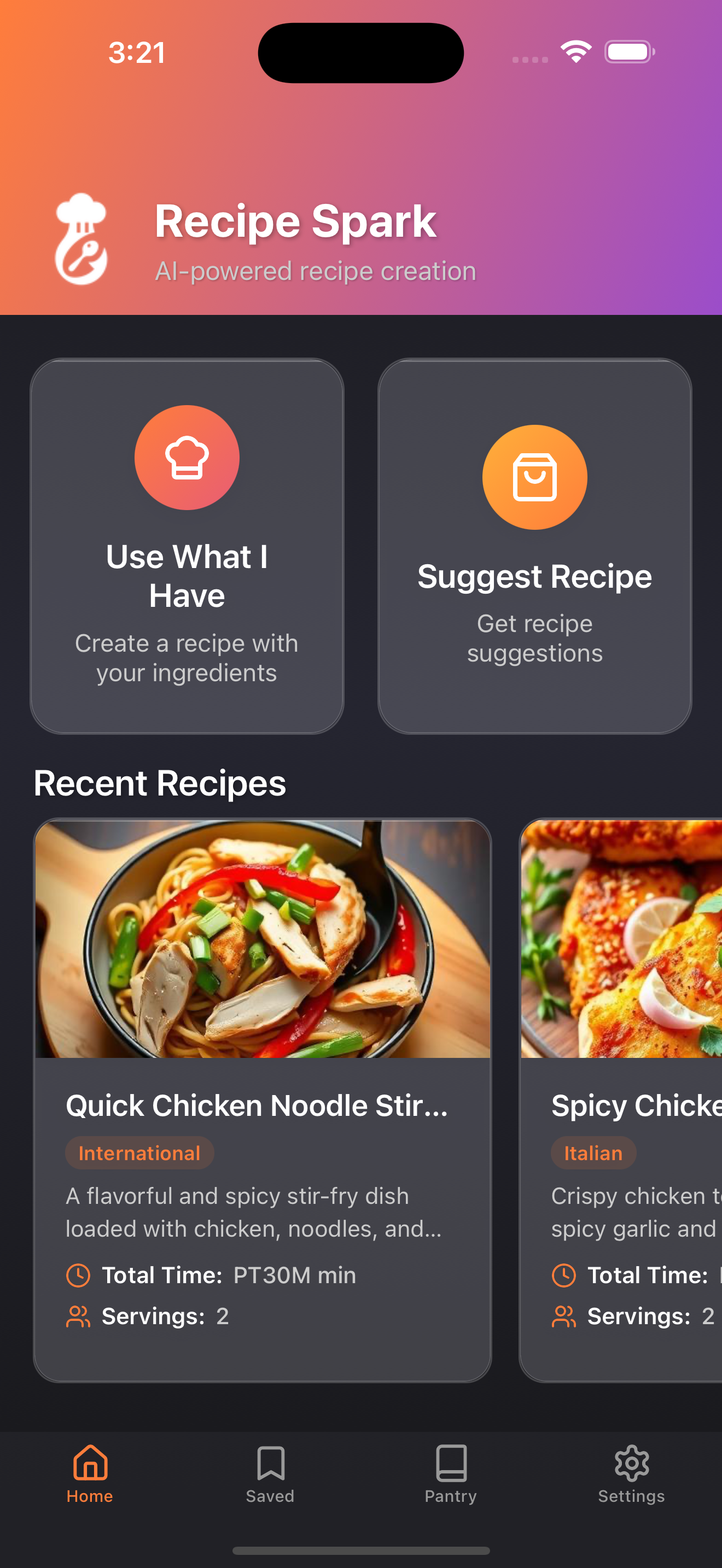 RecipeSpark App